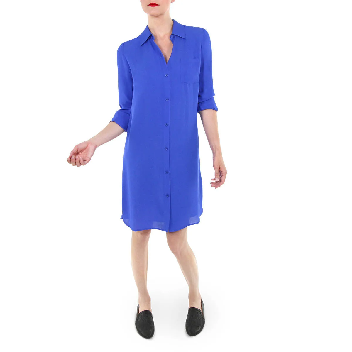 Frankie Shirt Dress in Cobalt Blue