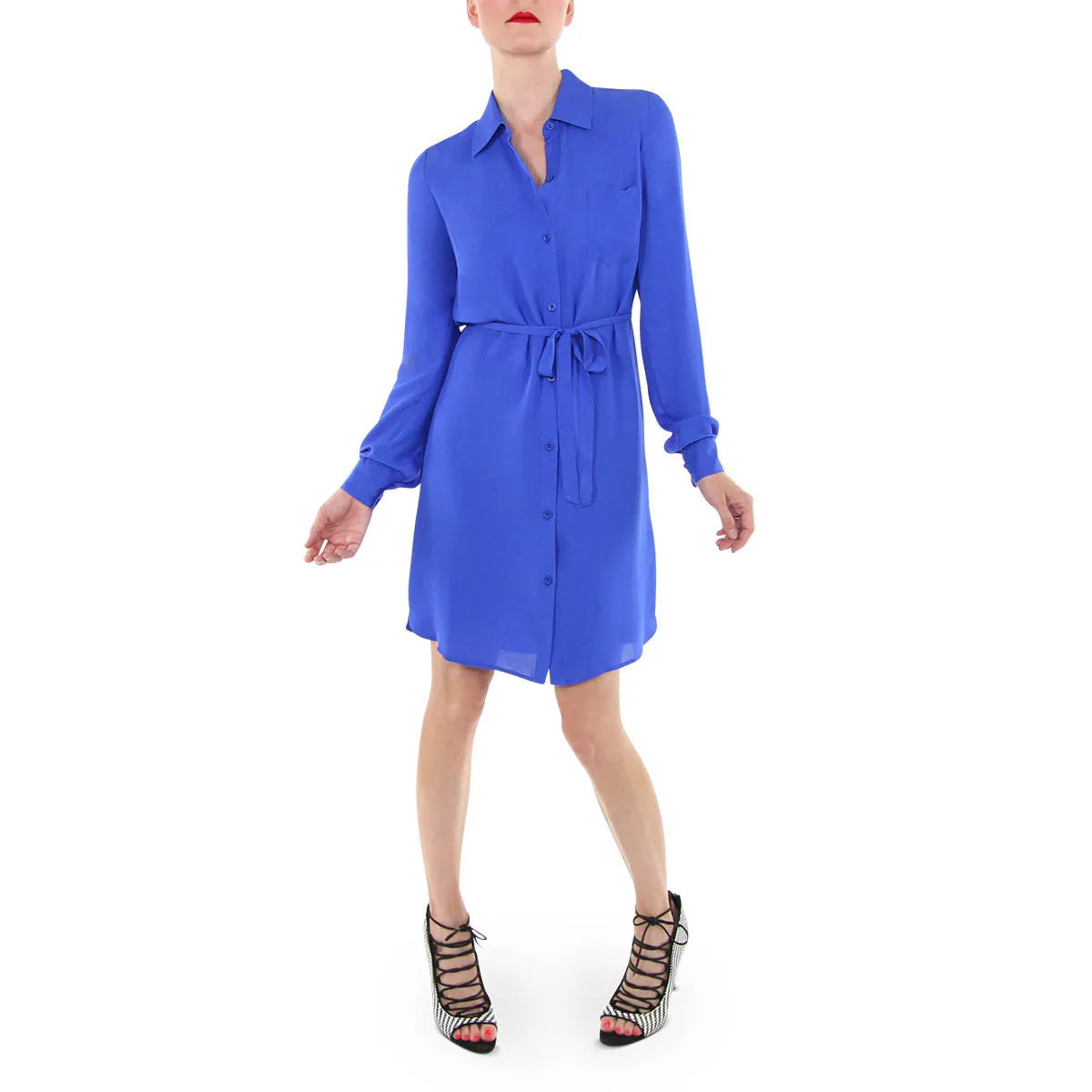 Frankie Shirt Dress in Cobalt Blue