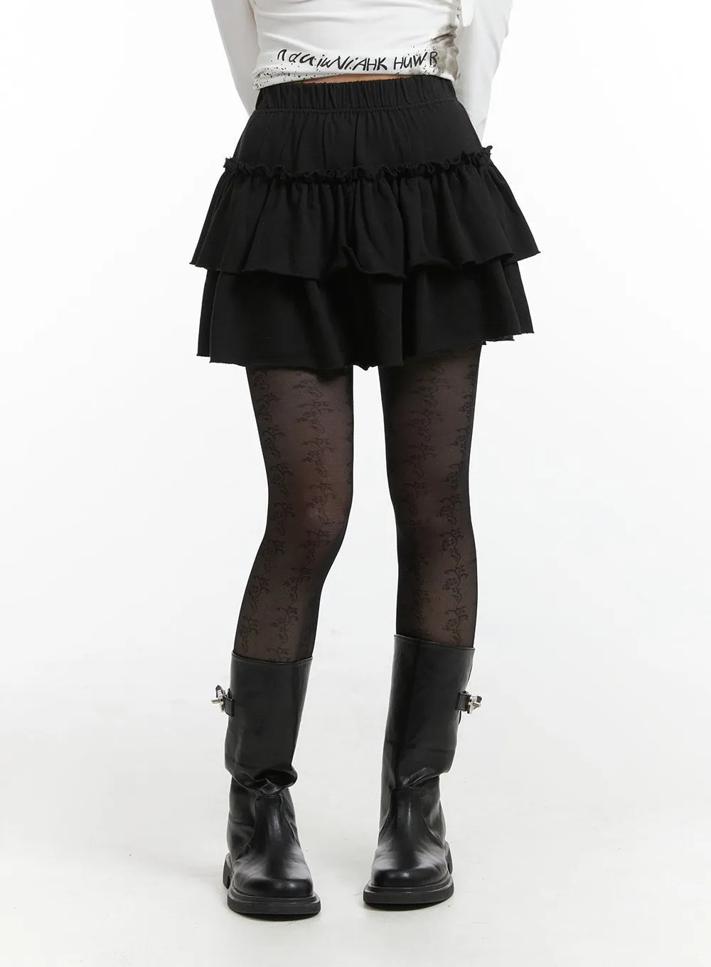 Frill Layered Mini Skirt IJ410