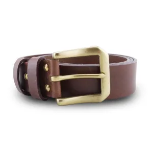 Full Grain Genuine Leather Belt - Milano Tan Belt Solid Brass PAM Buckle