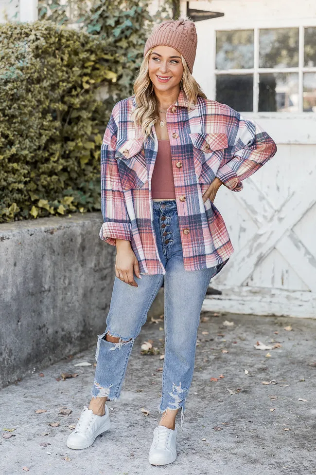 Good Guess Pink Multi Oversized Plaid Shacket FINAL SALE