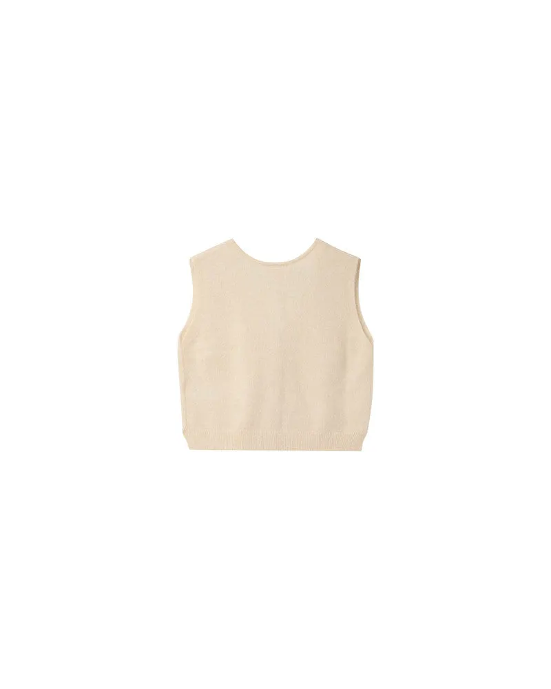 Grace & Mila Nars Knitted Sleeveless Vest in Ecru