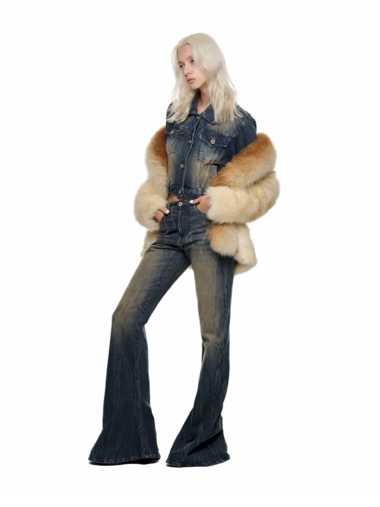 Gradient Fox Fur Coat【s0000010638】