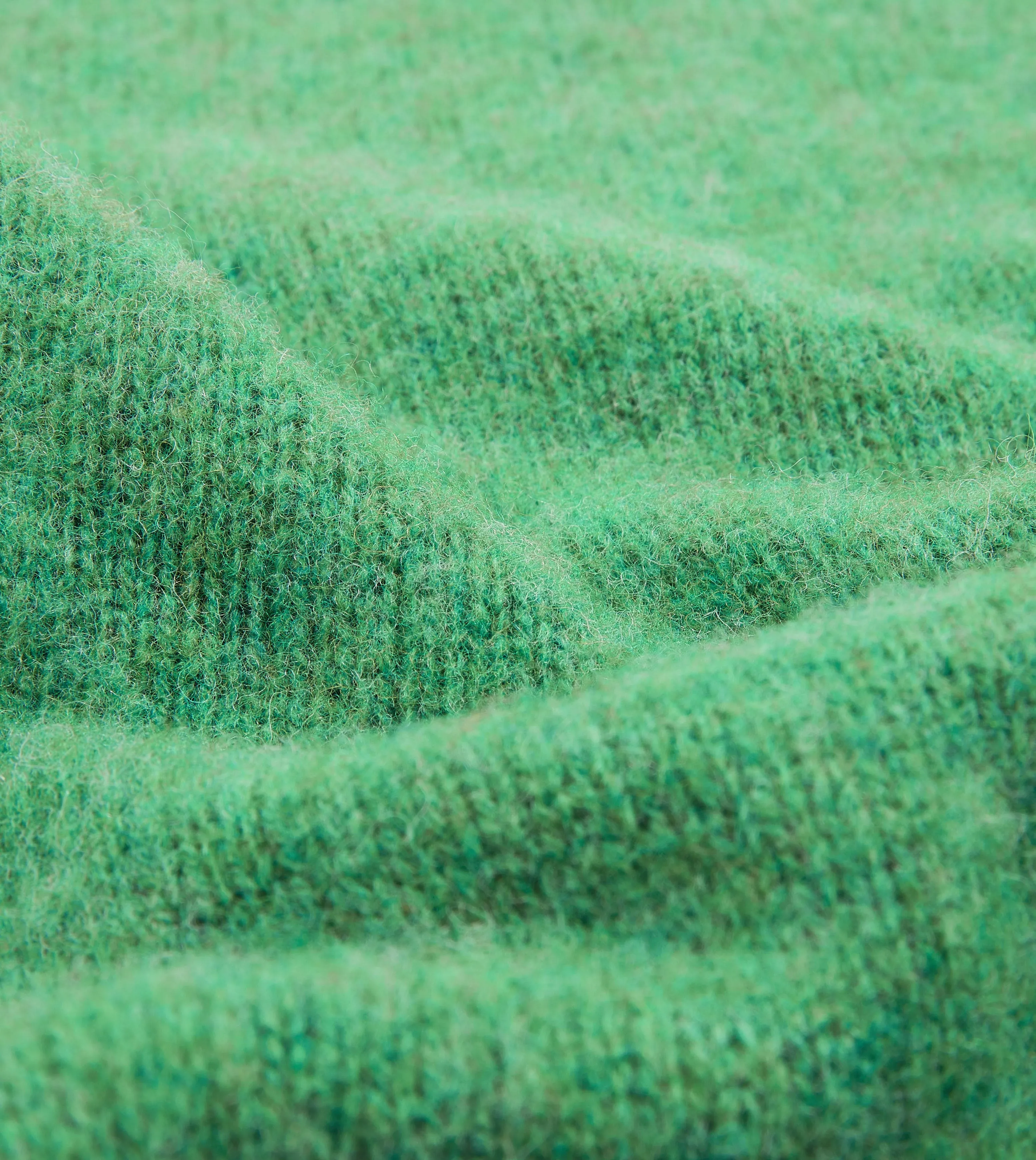 Green Brushed Shetland Crew Neck Jumper