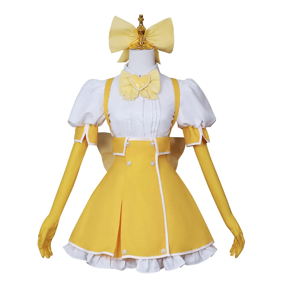 Gushing over Magical Girls Tenkawa Kaoruko Women Yellow Dress Party Carnival Halloween Cosplay Costume