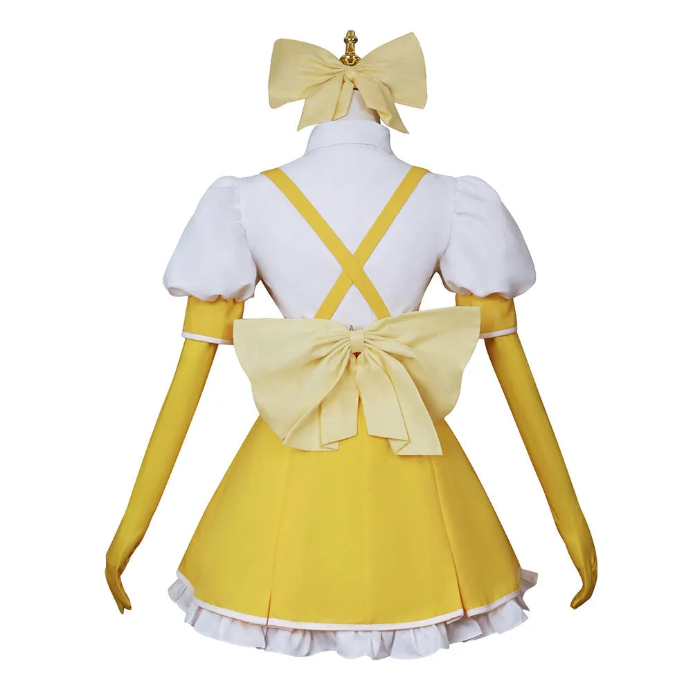 Gushing over Magical Girls Tenkawa Kaoruko Women Yellow Dress Party Carnival Halloween Cosplay Costume