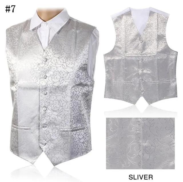 GUSLESON 2017 New Arrivel Mens Waistcoats Slim Fit Men Vest Suit Paisley Coletes Chaleco Hombre For Party Wedding