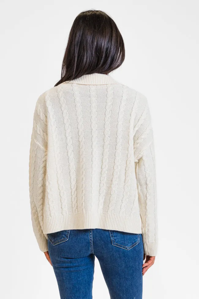 Having A Meltdown Beige Cable Knit Shacket SALE