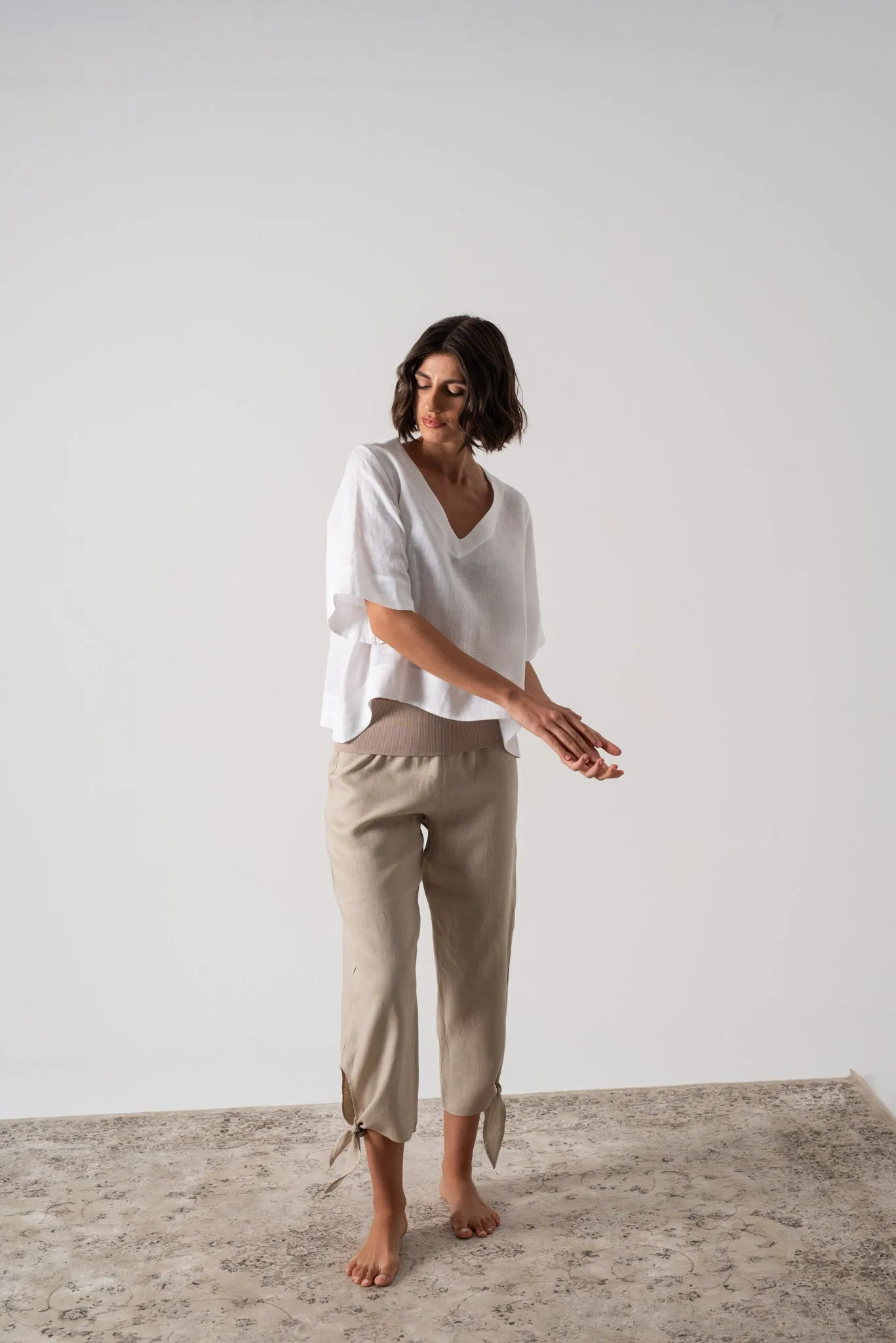 Hecate Linen Top White