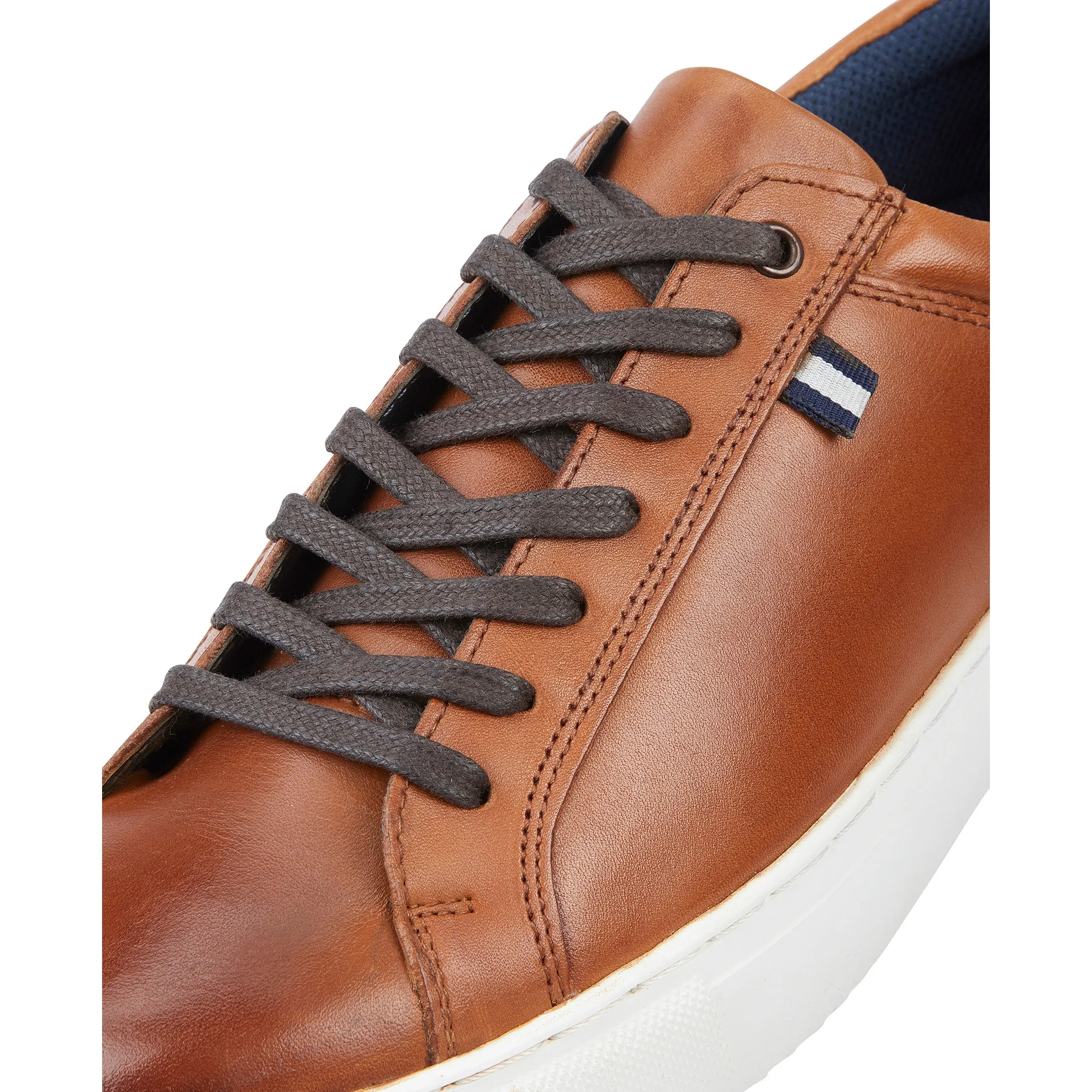 Holden Leather Cup Sole Trainer - Tan