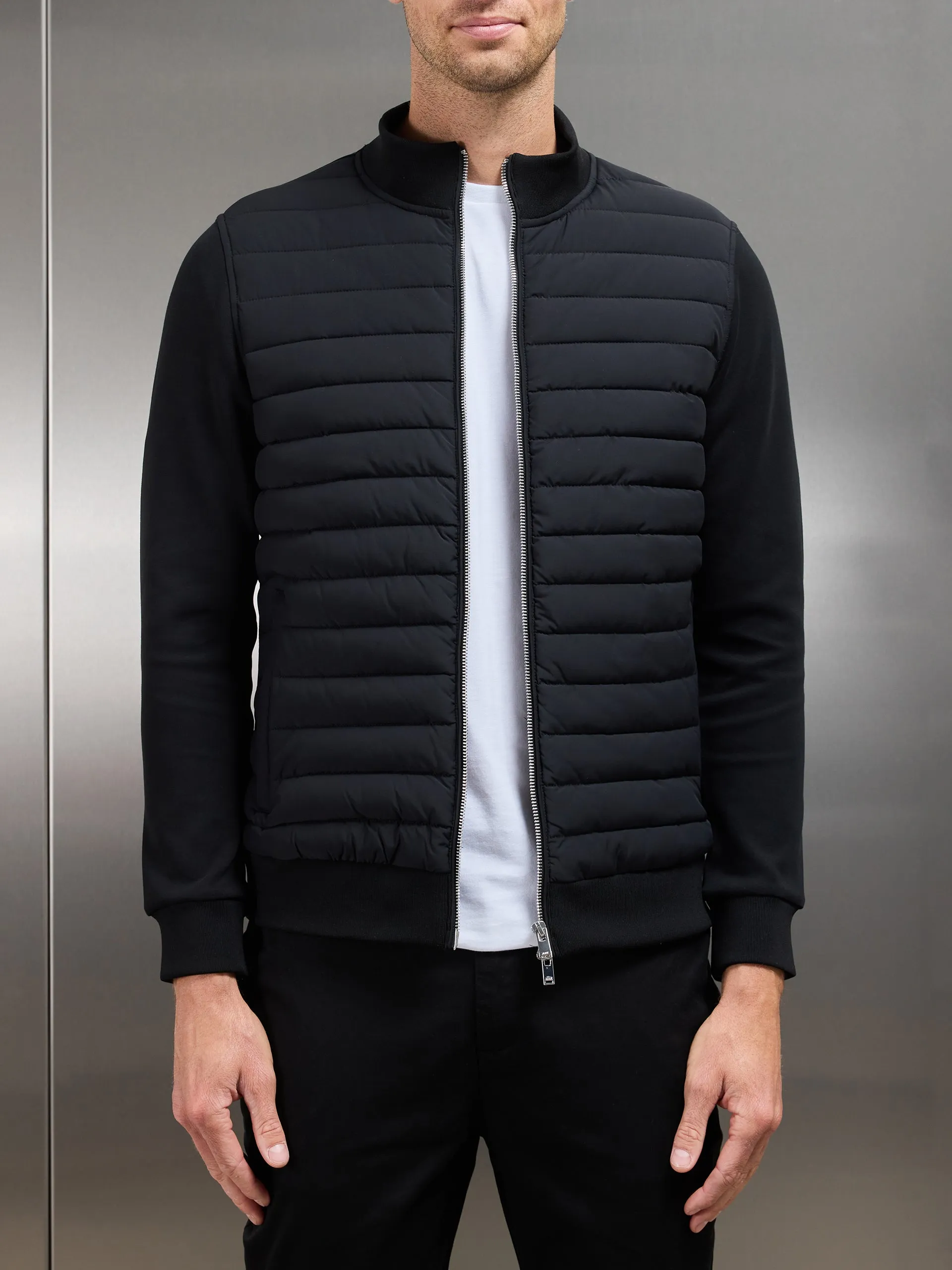 Hybrid Quilted Jacket in Black