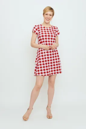 Ibiza T Shirt Dress in Red Nautical Knots