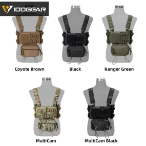 IDOGEAR MK3 Tactical Chest Rig Modular Lightweight Hunting Vest Full Set 5.56 Mag Pouch