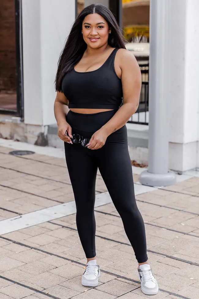 In Alignment Ribbed Black Leggings FINAL SALE