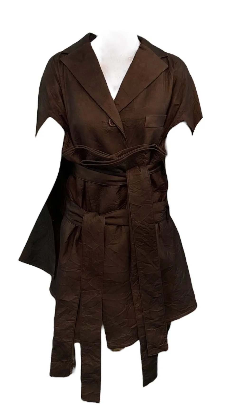 Issey Miyake 90s Iridescent Brown Oversized Obi Waist Pantsuit