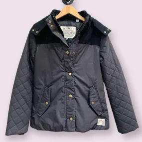 Jack Wills Charcoal Quilted Fleece Jacket - Size 6