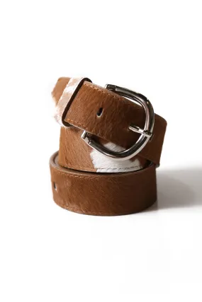 Jeans Belt Tan & White Cowhide