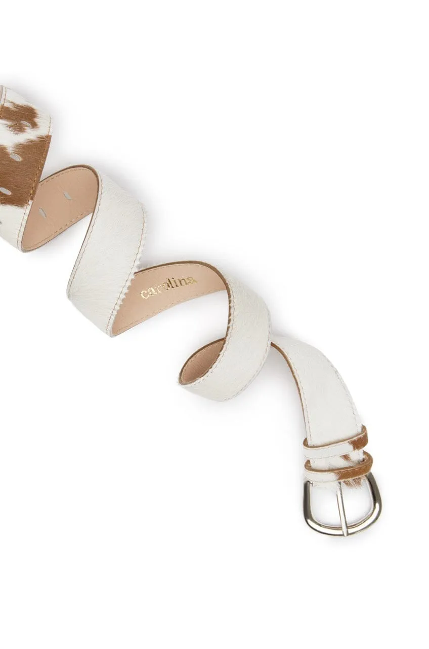 Jeans Belt Tan & White Cowhide