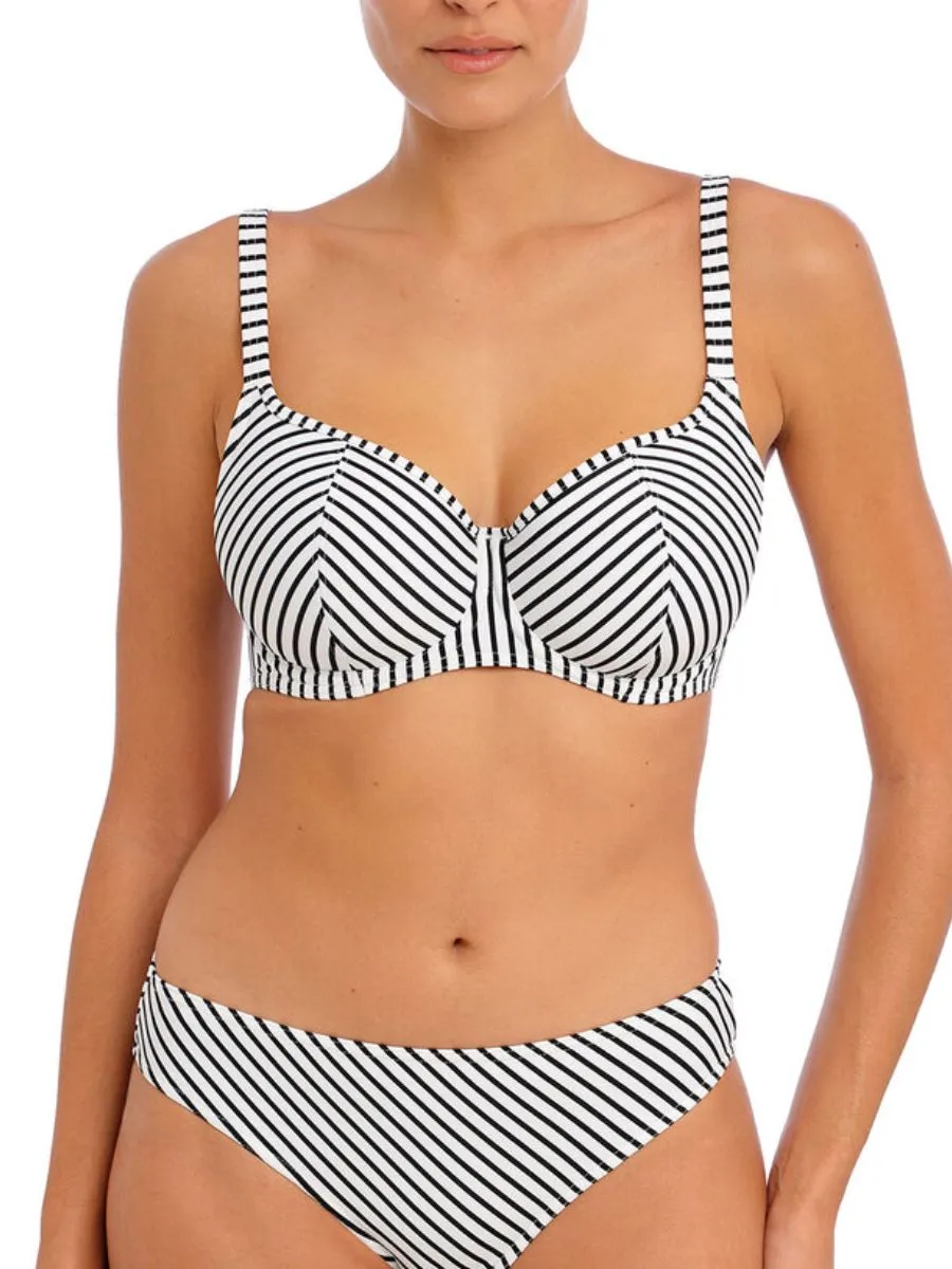 Jewel Cove Sweetheart Bikini Top - Stripe Black