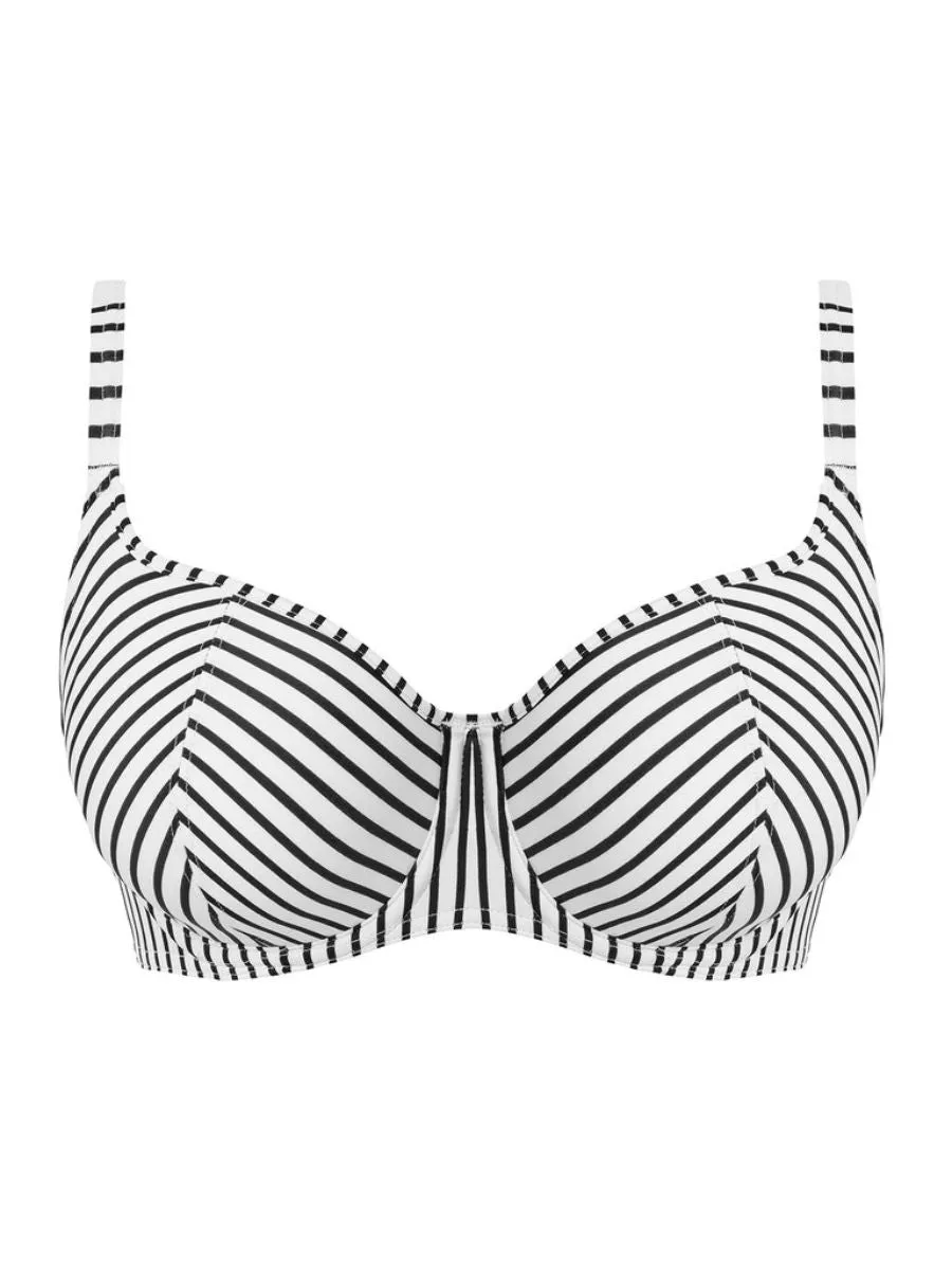 Jewel Cove Sweetheart Bikini Top - Stripe Black