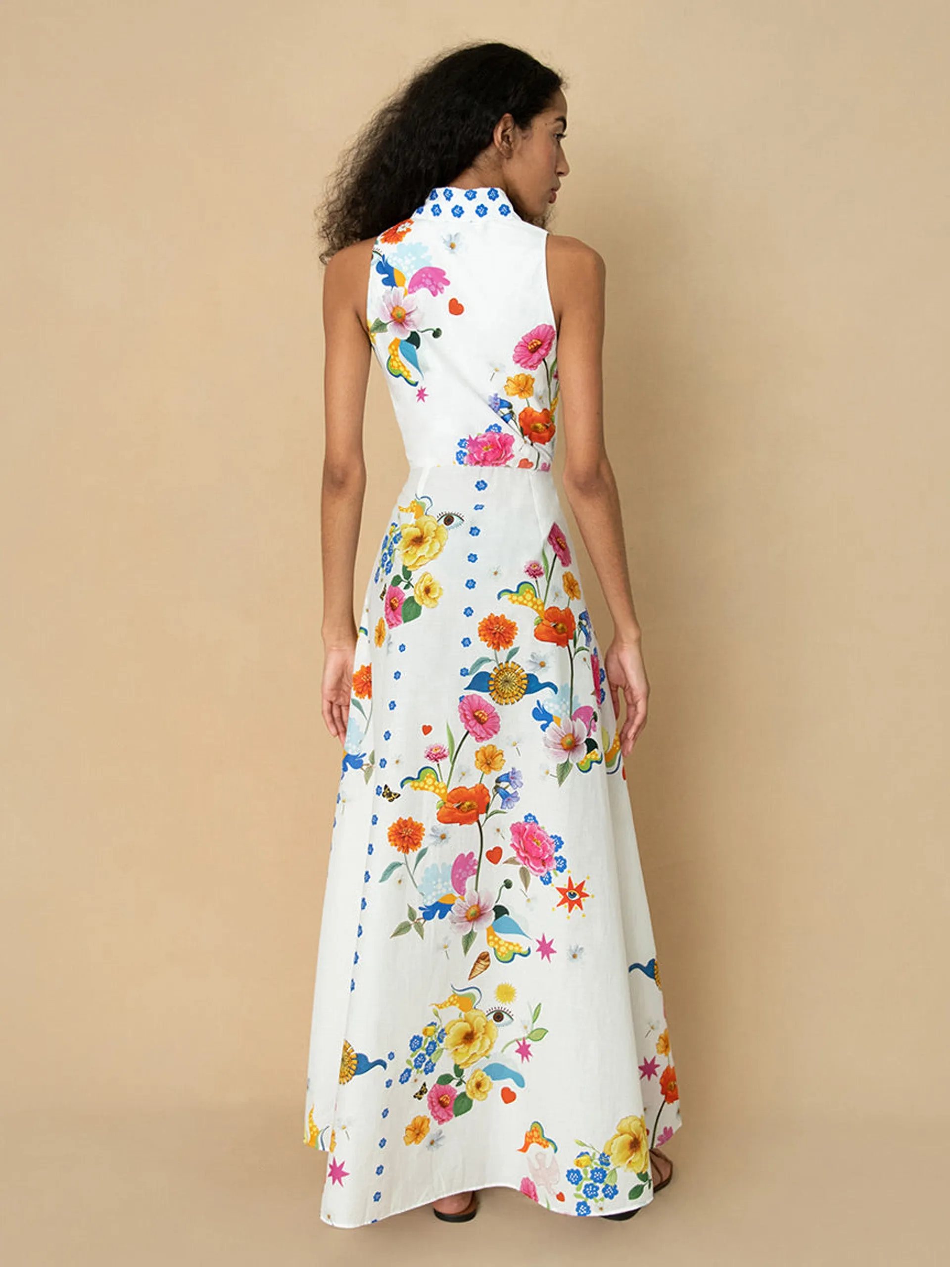 Juayua white cotton Paloma maxi dress