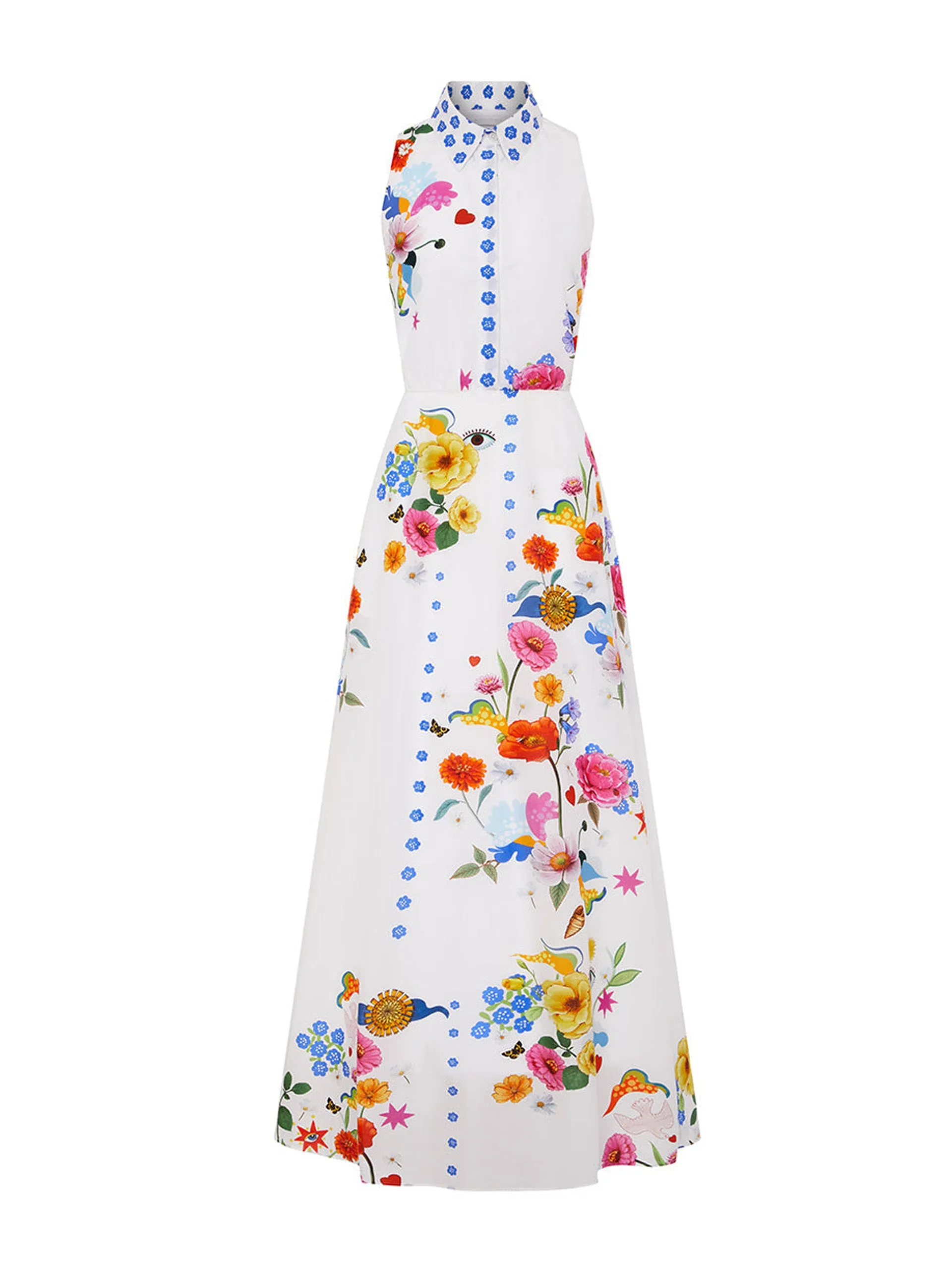 Juayua white cotton Paloma maxi dress