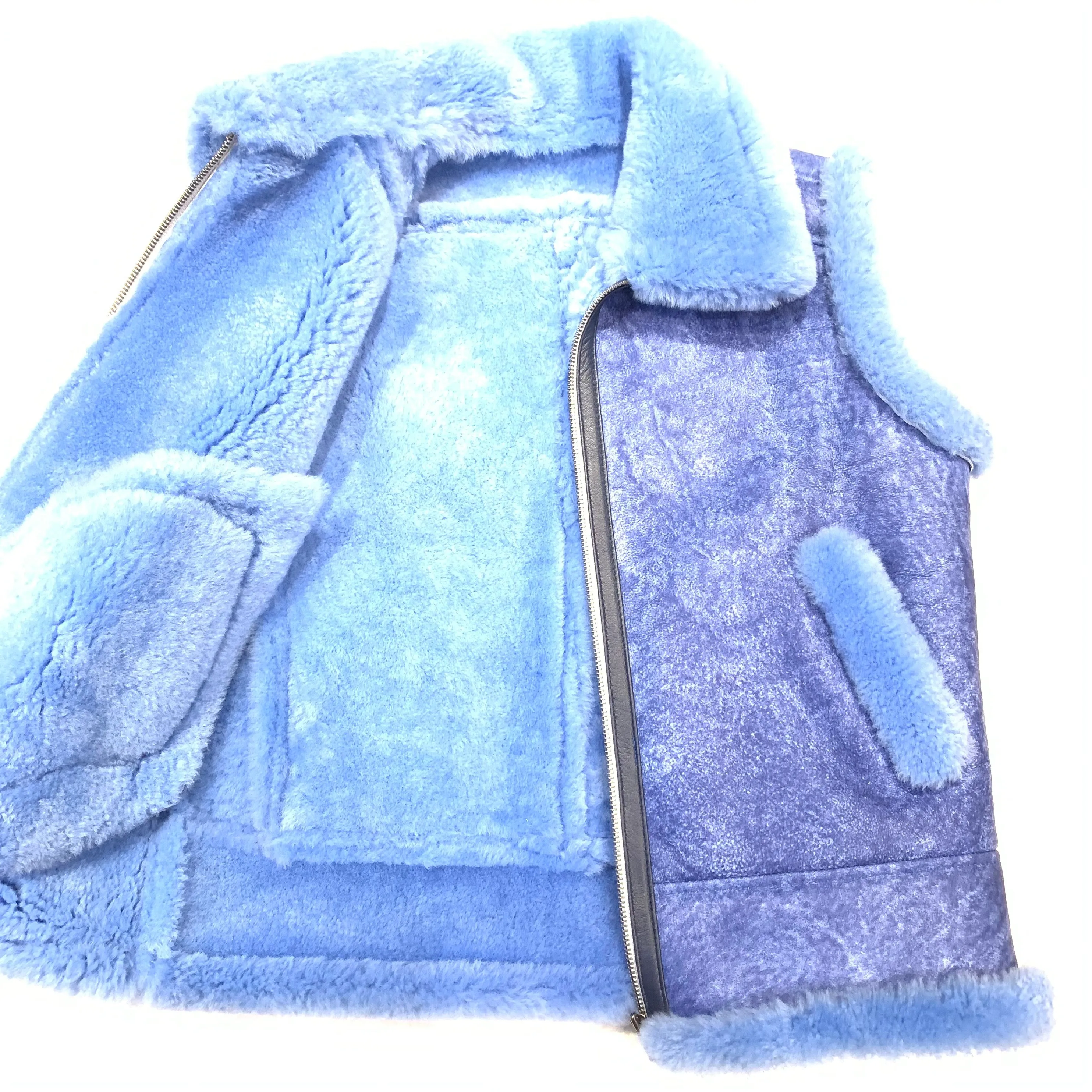 Kashani Men's Powder Blue Shearling Vest