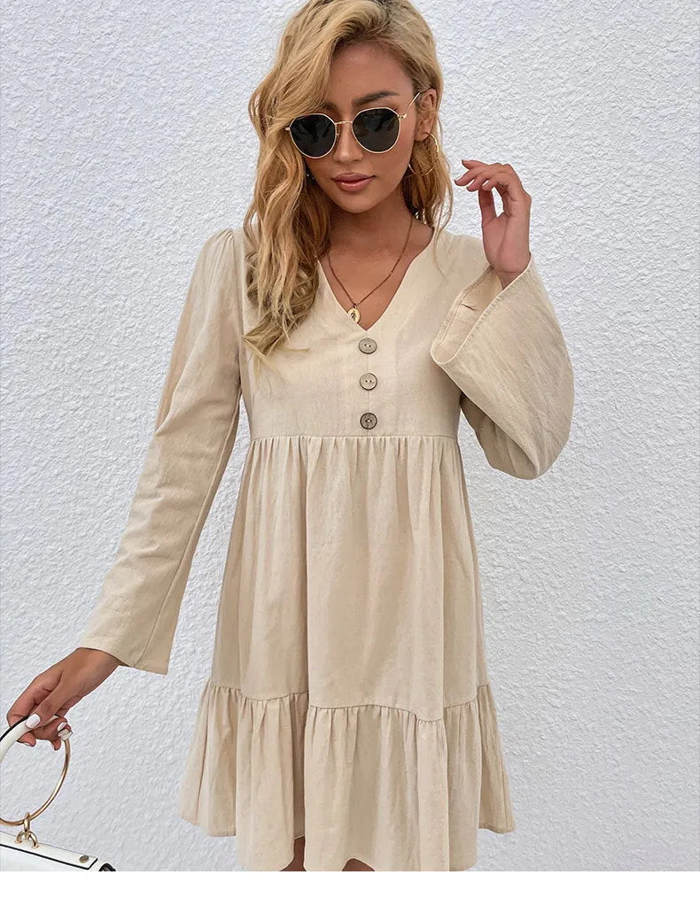 Kelley Linen Blend Shirt Dress