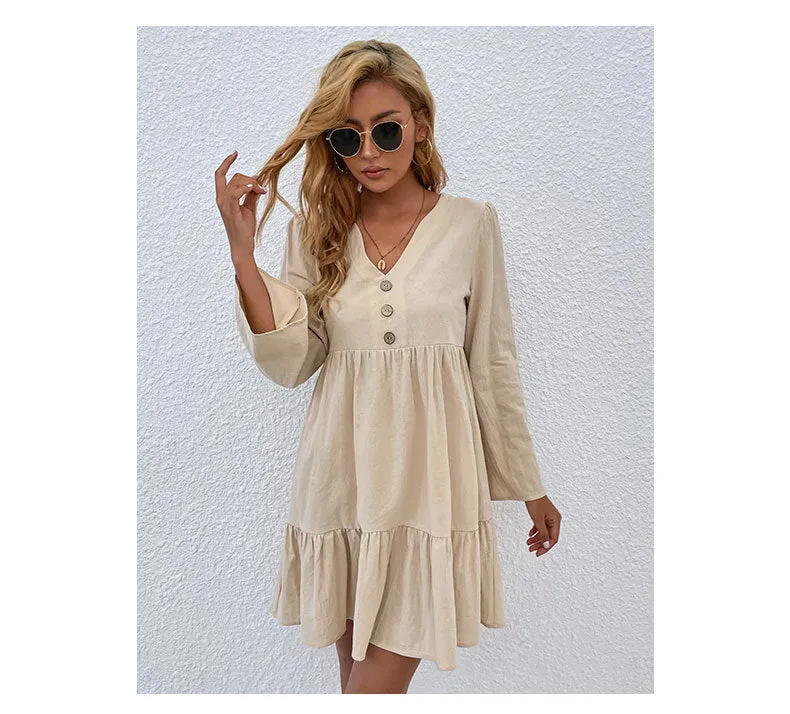 Kelley Linen Blend Shirt Dress