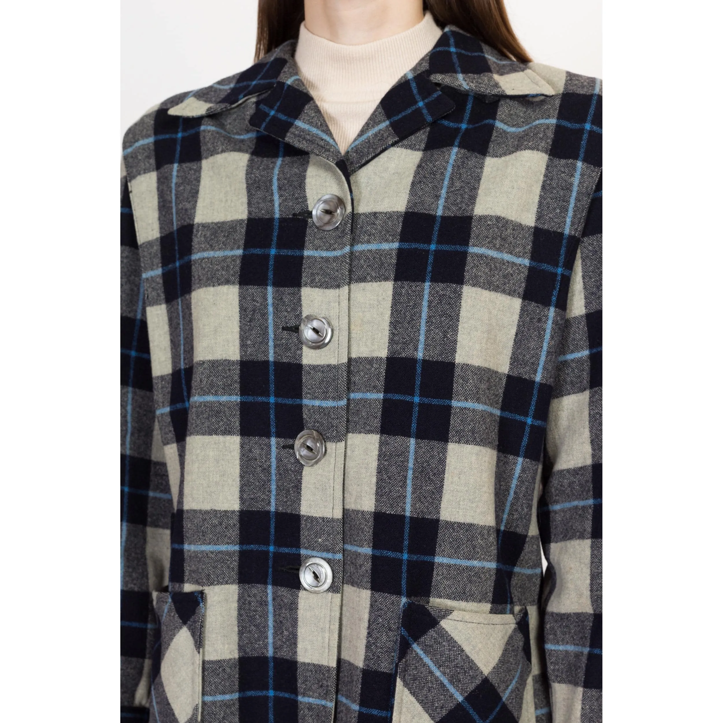 Large 1950s Vagabond By Chippewa 49er Plaid Shirt Jacket