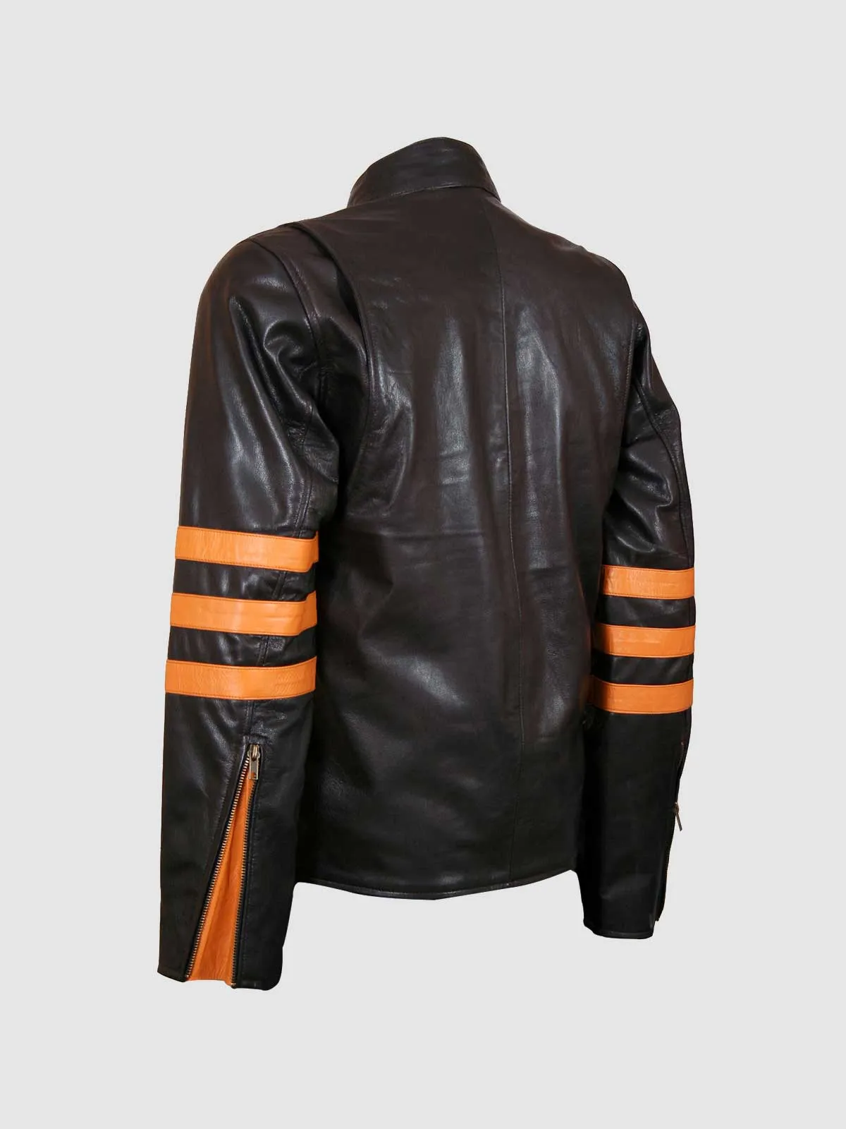 Leather Jacket with Tan Stripes