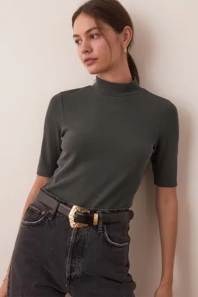 LEXI RIB MOCK NECK TOP