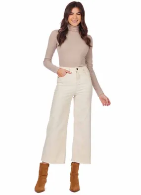 Light Tan Crawford Wide Leg Jeans by Mud Pie