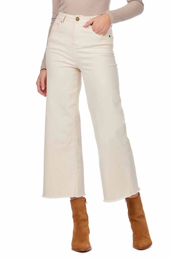 Light Tan Crawford Wide Leg Jeans by Mud Pie