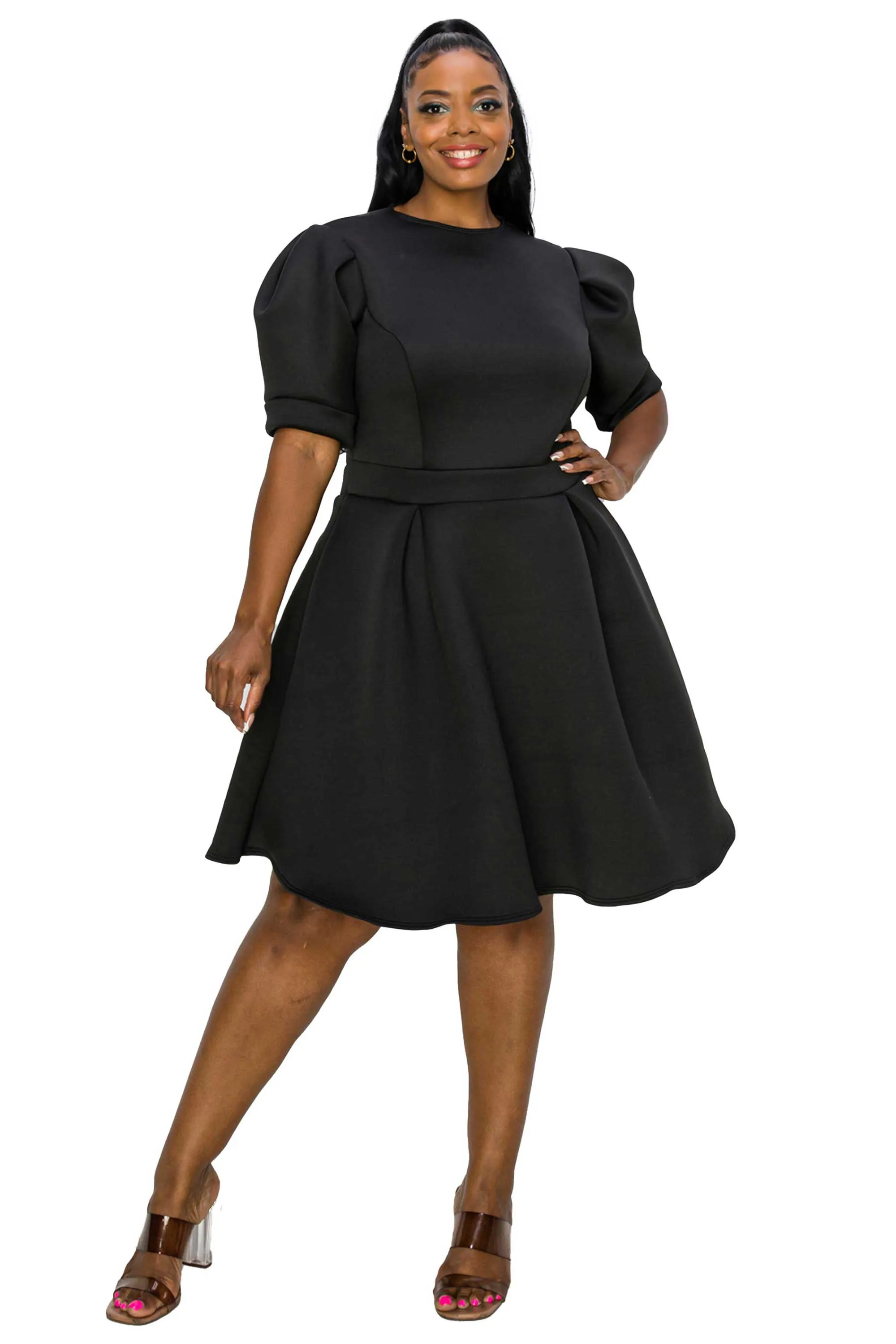 Lindsey Neoprene Flare Dress