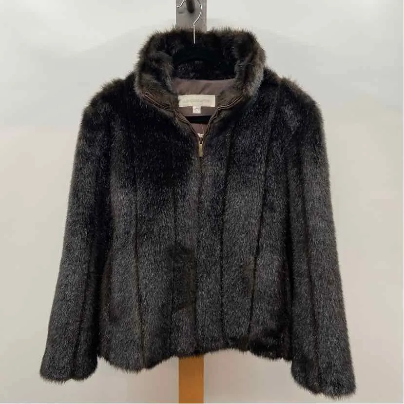 Liz Claiborne Women's Size M Brown Fur Coat