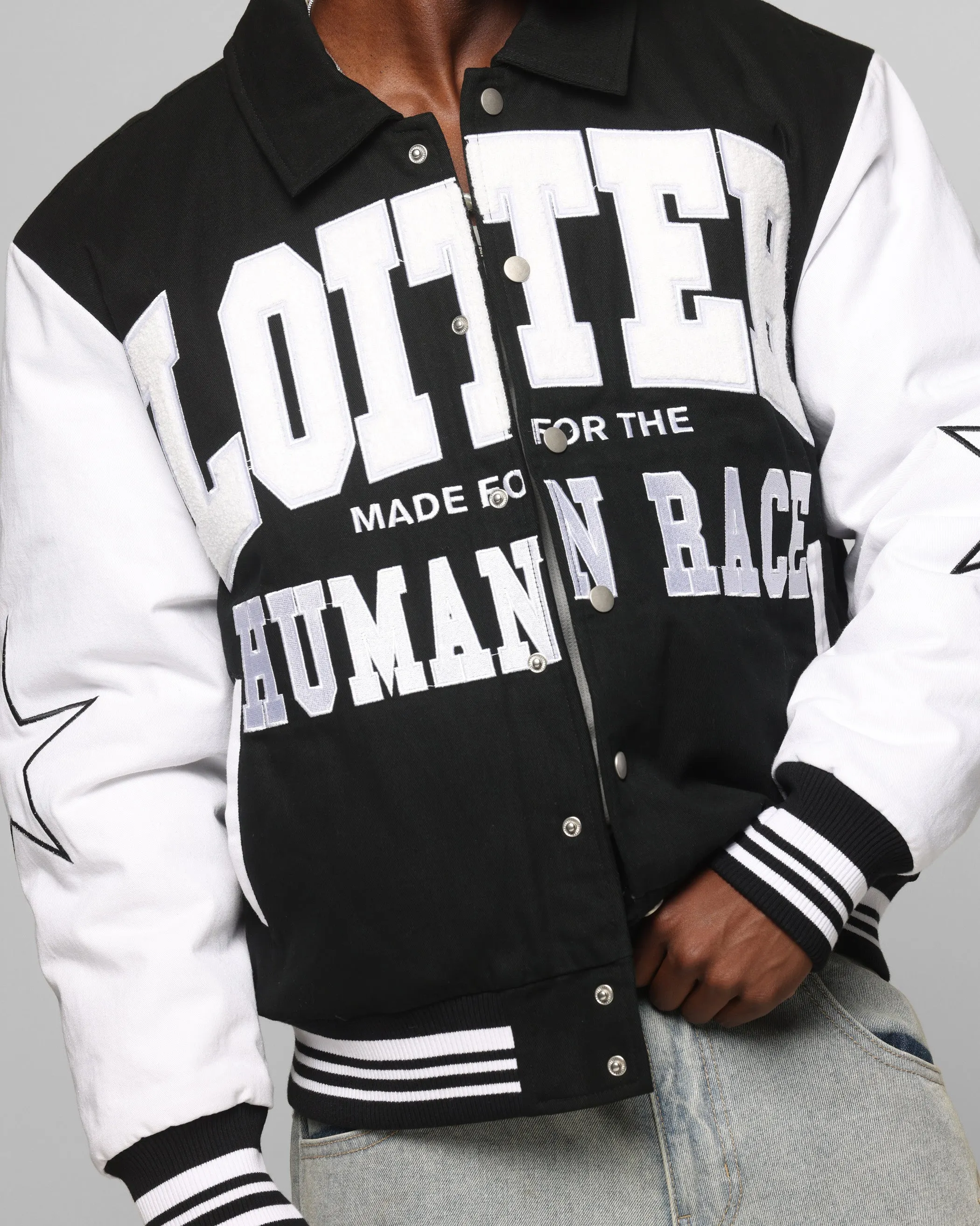 Loiter Vice City Varsity Jacket Black/White