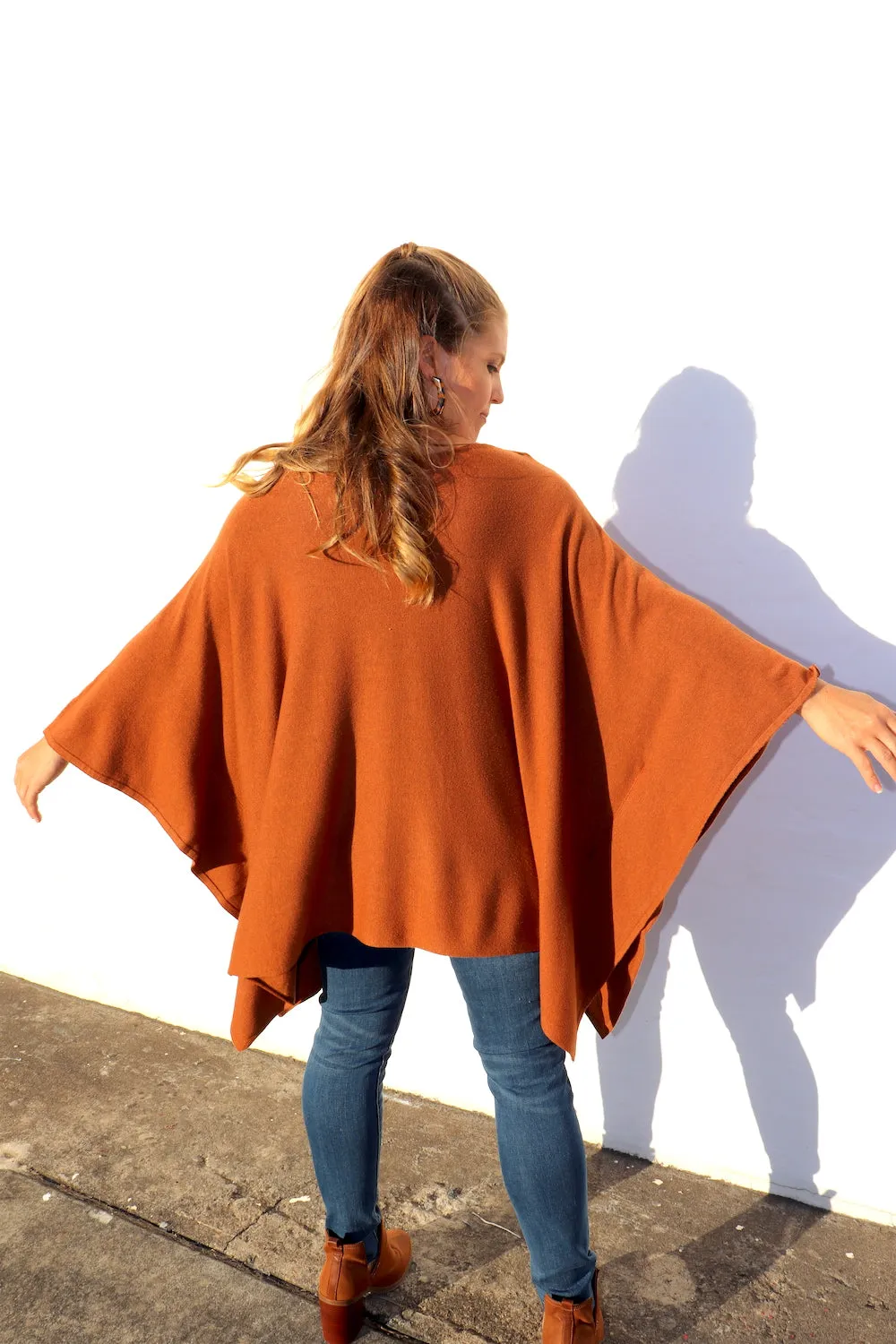 Lux Winter Poncho in Tan