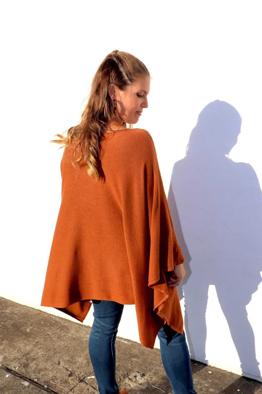 Lux Winter Poncho in Tan