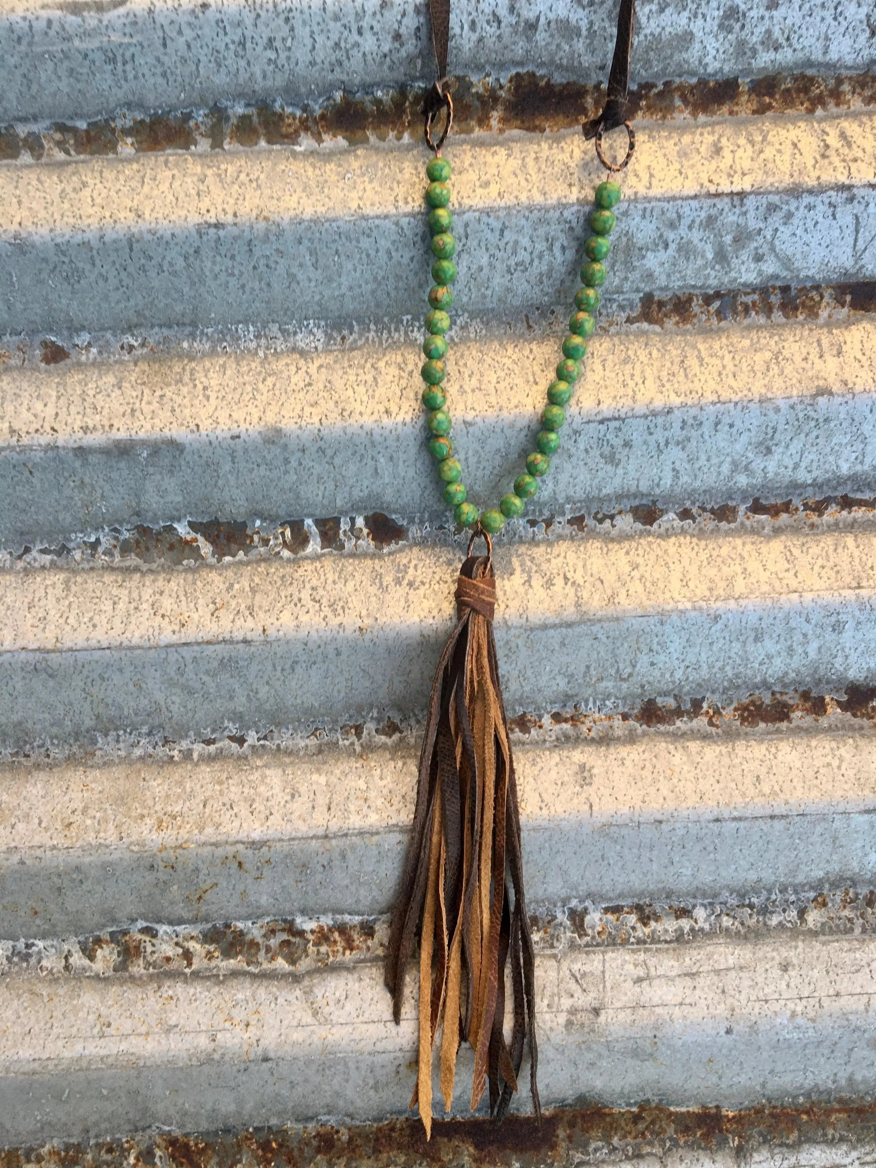 Mabel Necklace in Green Turquoise