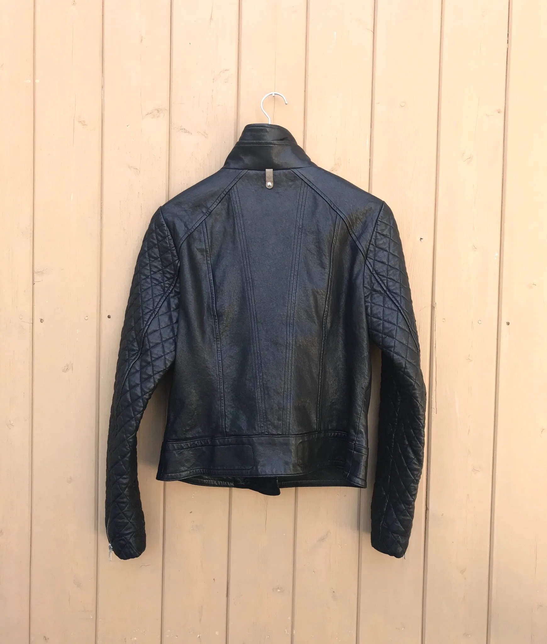 MACKAGE Jimmie Quilted Sleeves Leather Moto Jacket