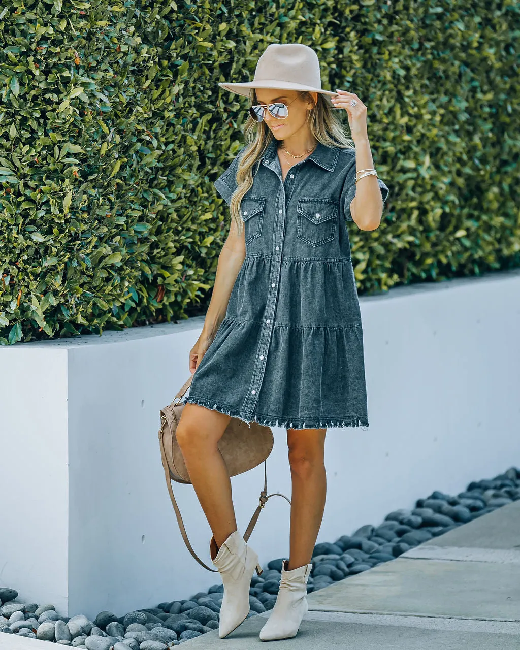 Madden Button Down Denim Shirt Dress