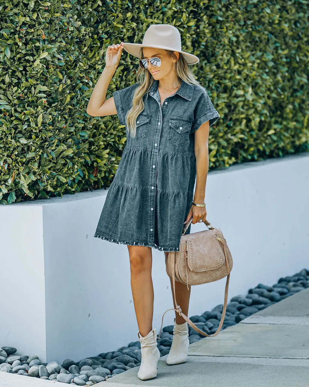 Madden Button Down Denim Shirt Dress