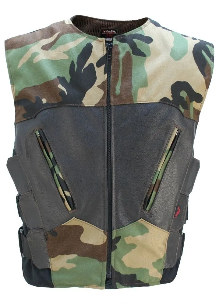 Made in USA Camouflage S.W.A.T. Style Zippered Motorcycle Vest