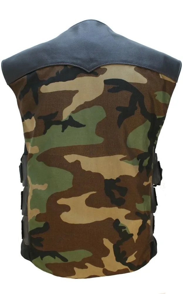 Made in USA Camouflage S.W.A.T. Style Zippered Motorcycle Vest