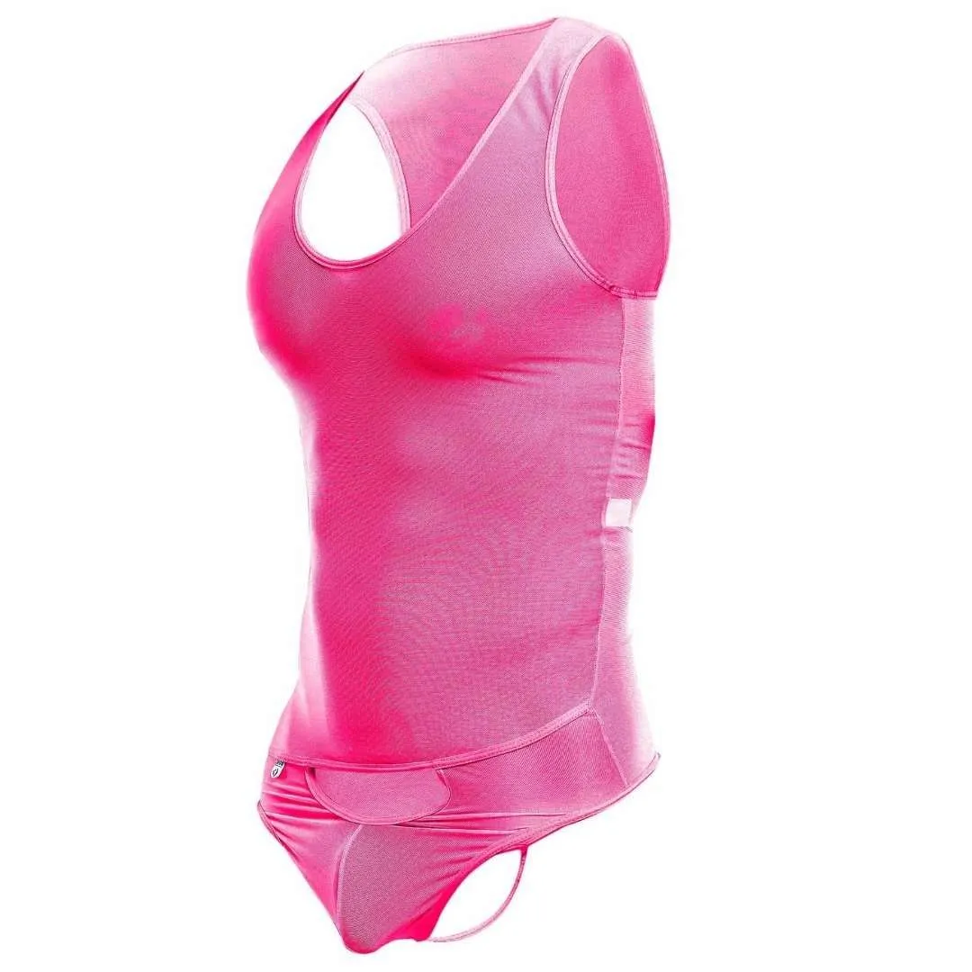 Male Basics Mob Men's Sexy All Over Sheer Body Suit Hot Pink