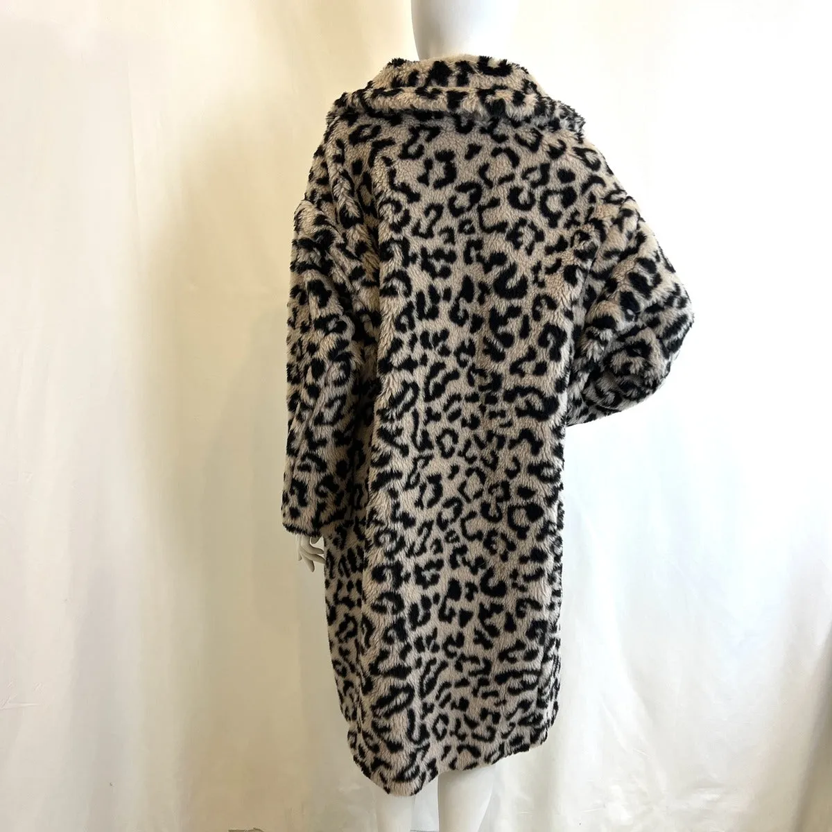 Max Mara Animal Print Faux Fur Coat