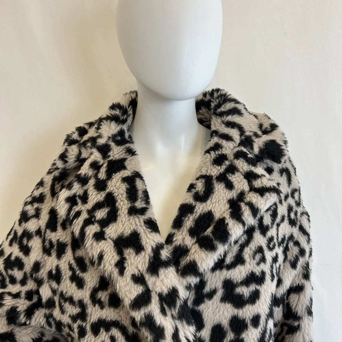 Max Mara Animal Print Faux Fur Coat