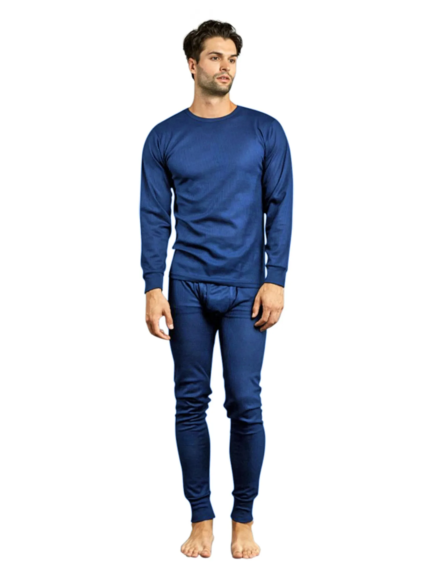 Men's Thermal Crew Neck Top & Bottoms Long Johns Underwear Set