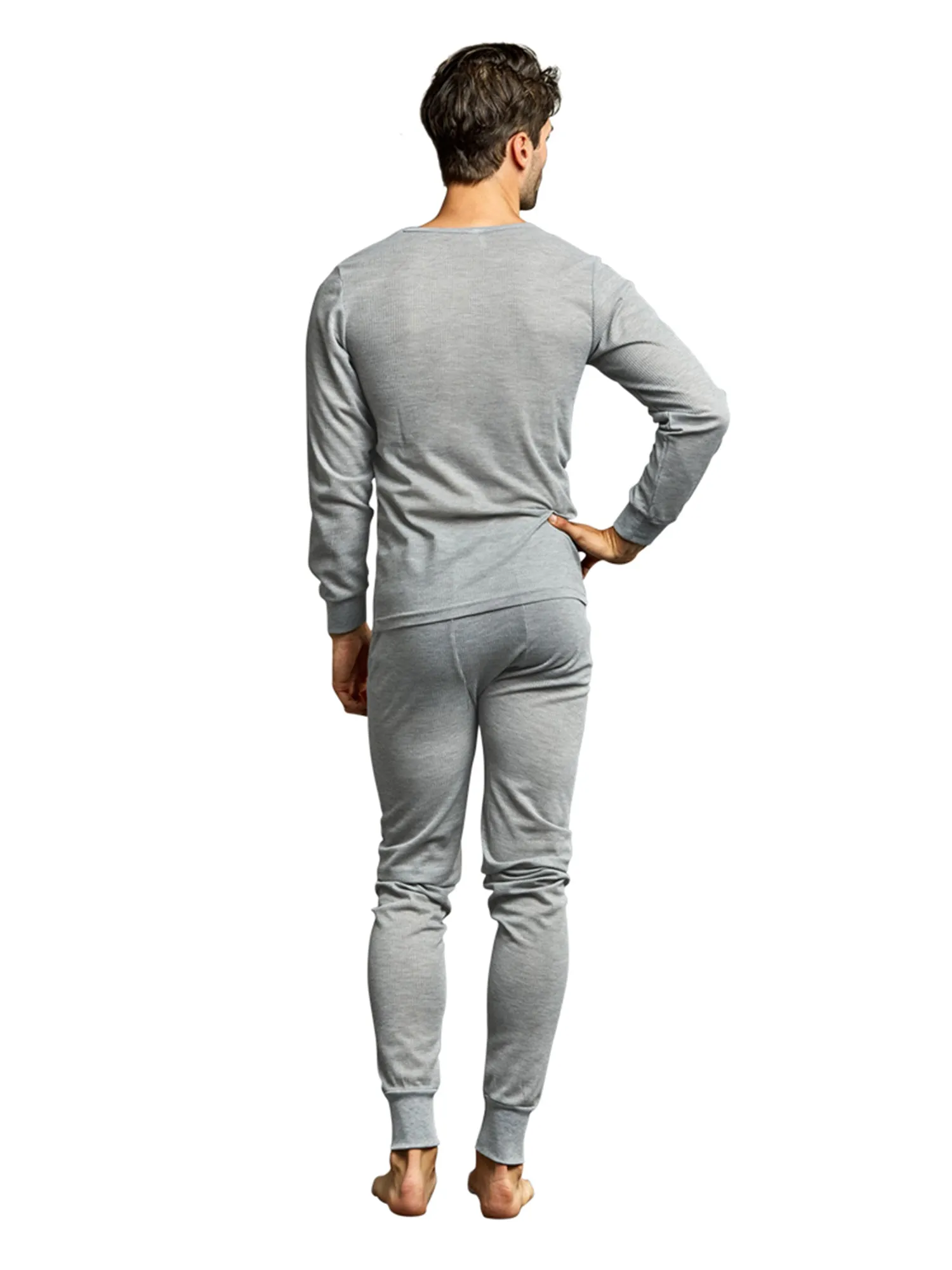 Men's Thermal Crew Neck Top & Bottoms Long Johns Underwear Set